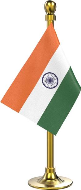 The Flag Company Indian Flag For Car Dashboard | Gold Plastic Rectangle Car Dashboard Flag