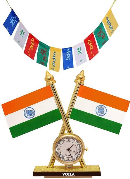 VOILA Indian National Flags For Car Dashboard Decoration Rectangle Car Dashboard Flag