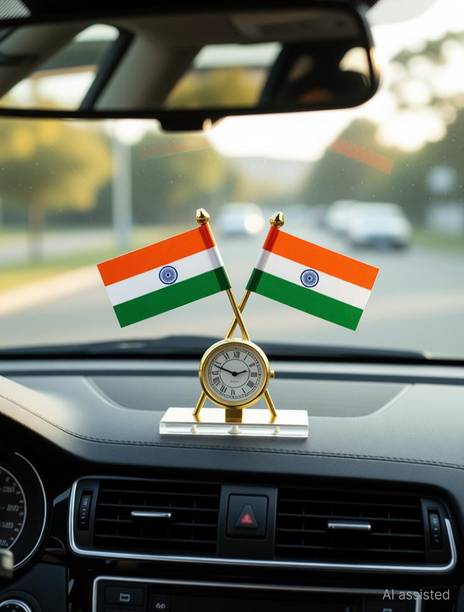 INDIA Car Dashboard Flag 17.8 cm x 12.7 cm by Shree Enterprise