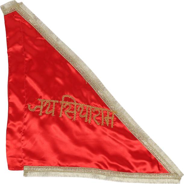 TORPPEZA Jai Siya Ram Red Satan Silk Jhanda Rectangle Outdoor Flag
