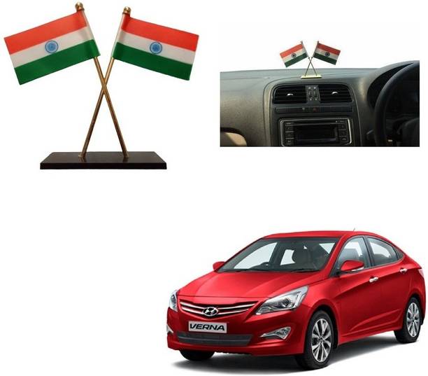SPREADX Car Dashboard Idols India Flag double Indian flag Universal for Hyundai i10 Nios Double Sided Wind Car Dashboard Flag