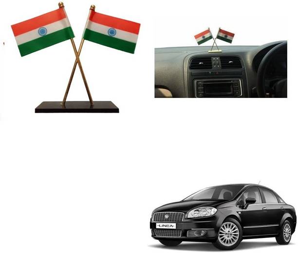 SPREADX Car Dashboard Idols India Flag double Indian flag Universal for Fiat Linea T-1 Double Sided Wind Car Dashboard Flag