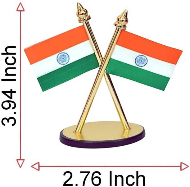 Tarido Indian National Flag Rectangle Car Dashboard Flag
