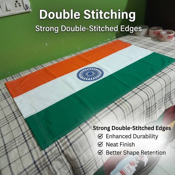 GEJUFF GEJUFF Premium Terecotton Indian National Flag for Home, School & Office Display Rectangle Outdoor Flag