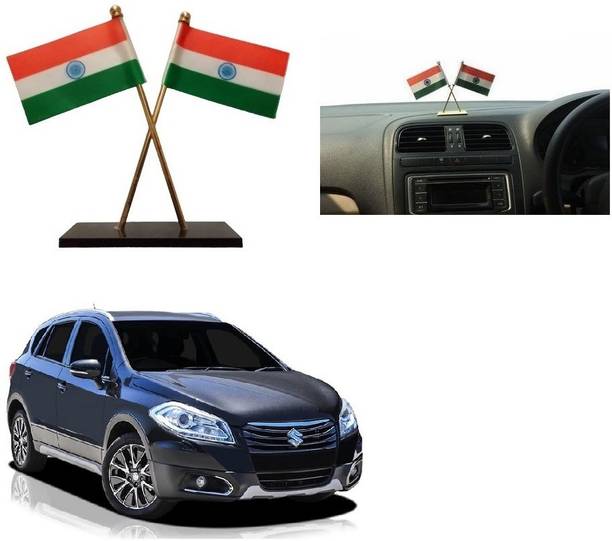 SPREADX Car Dashboard Idols India Flag double Indian flag Universal for Hyundai i10 Nios Double Sided Wind Car Dashboard Flag