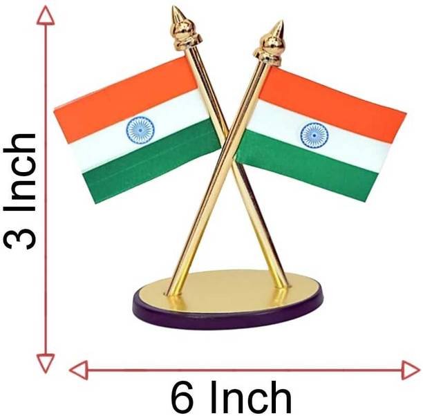 Tarido Indian National Flag Rectangle Car Dashboard Flag