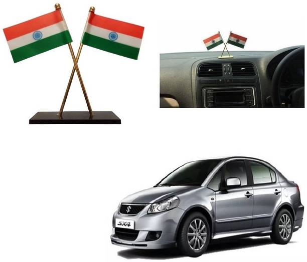 SPREADX Car Dashboard Idols India Flag double Indian flag Universal for Hyundai i10 Nios Rectangle Car Dashboard Flag