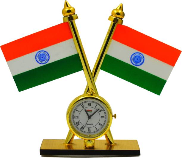 ENEMYT Indian flag with watch Rectangle Car Dashboard Flag
