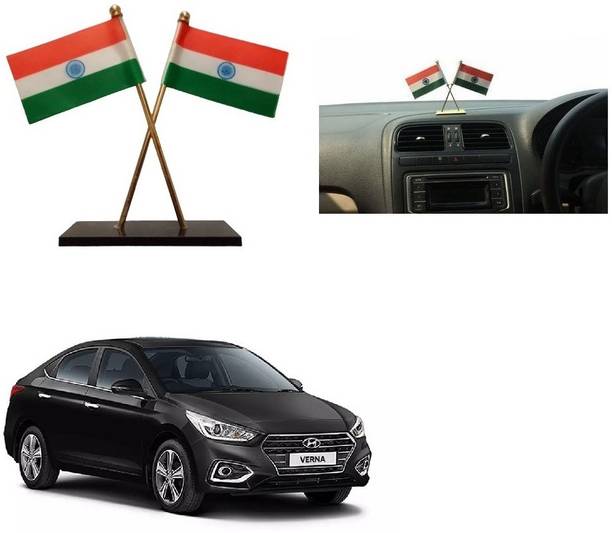 SPREADX Car Dashboard Idols India Flag double Indian flag Universal for Hyundai i10 Nios Double Sided Wind Car Dashboard Flag