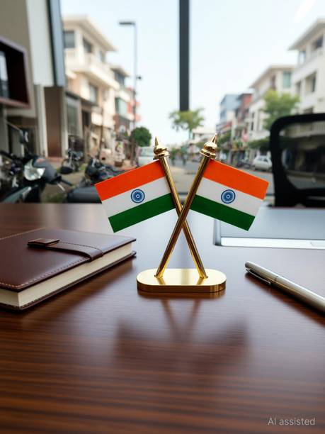 Best Quality indian Flag Car Dashboard Flag 7.6 cm x 7.6 cm by Voyo