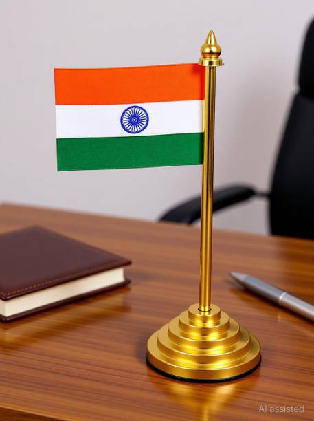 Indian National Flags For Car Dashboard , For Office Table& Study Table Car Dashboard Flag 10.2 cm x 20.3 cm by DeskDock