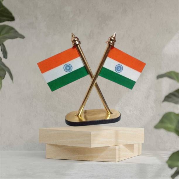 ASCREATION India Double Sided Wind Car Dashboard Flag
