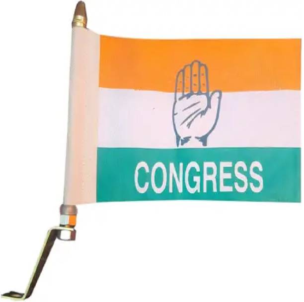 ENEMYT Congress Political Khadi Car Flag Double Sided Wind Car Dashboard Flag