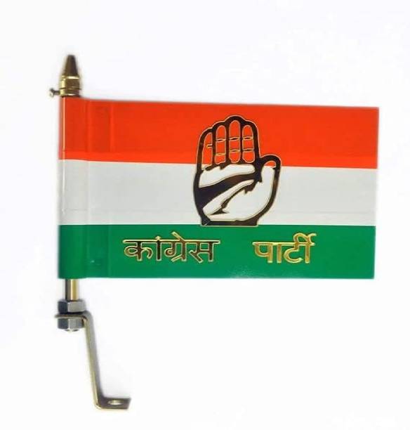 SRPHERE 3D Congress Flag with Big Golden Metal Rod for car Bonnet Universal For Car Rectangle Car Window Flag