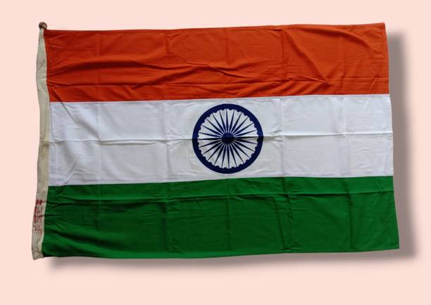 BRASS BLESSING Indian NATIOINAL FLAG - Made of KHADI - India - 52" x 36" - BIS approved (2602) Rectangle Outdoor Flag