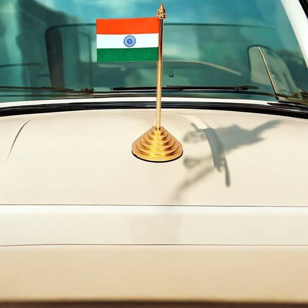 PANKU Indian Flag Rectangle Car Dashboard Flag
