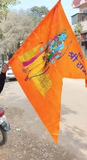 Firebees Jai Shree Ram Ji Flag Ram Mandir Jhanda Triangle Rectangle Outdoor Flag Flag