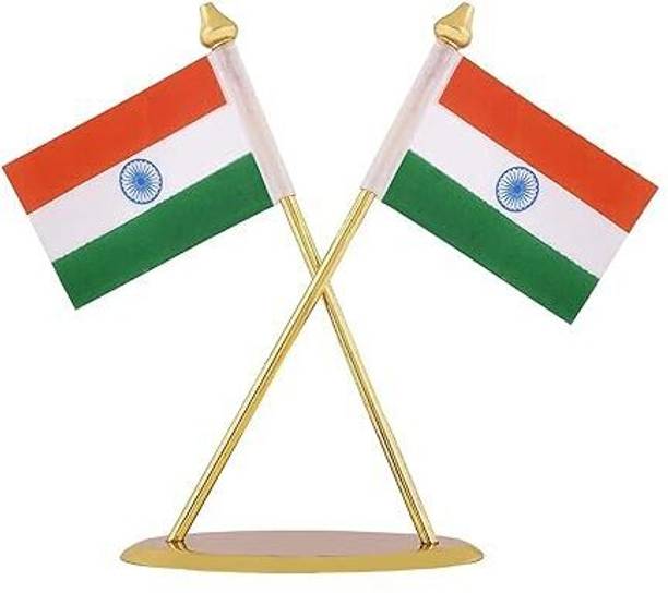 VOILA India Double Sided Wind Car Dashboard Flag