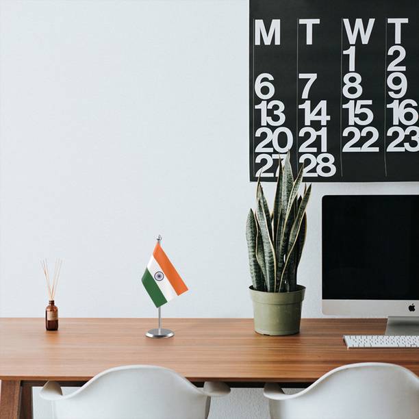 The Flag Company Indian table Flag | Stainless Steel Base And Pole Indian Rectangle Table Miniature Flag