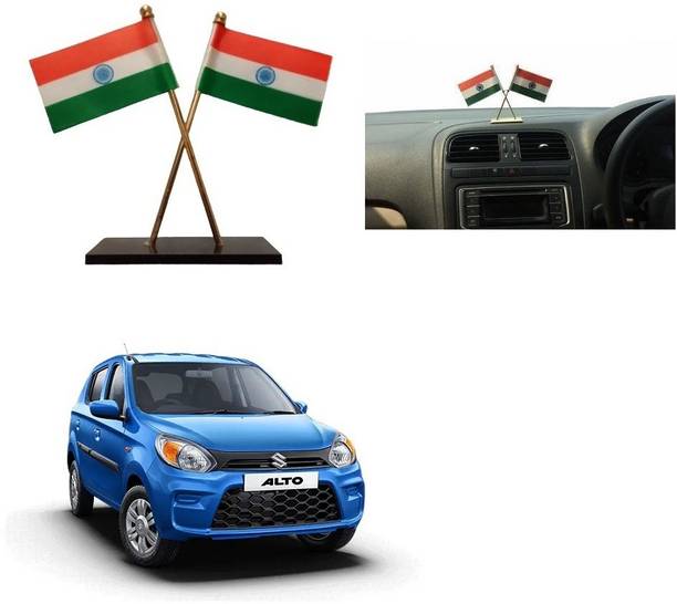 SPREADX Car Dashboard Idols India Flag double Indian flag Universal for Hyundai i10 Nios Double Sided Wind Car Dashboard Flag