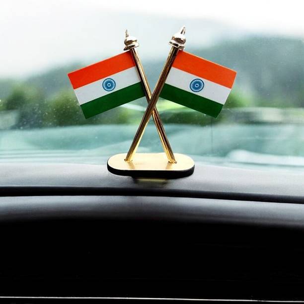 PANKU Indian Flag Rectangle Car Dashboard Flag