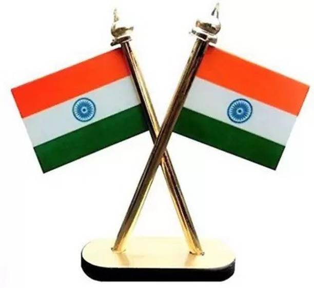 STUFFCOLLECTION Indian National Flags for Car Dashboard Decoration Rectangle Car Dashboard Flag