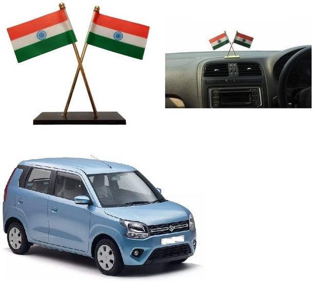 SPREADX Car Dashboard Idols India Flag double Indian flag Universal for Hyundai i10 Nios Double Sided Wind Car Dashboard Flag