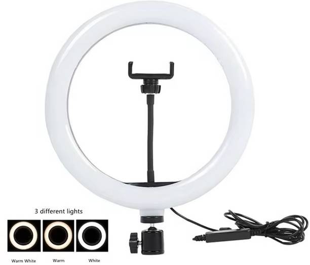 Techpunch Premium 10 Inch LED Ring Light Mobile Holder for Photo, 3 mode Ring Flash