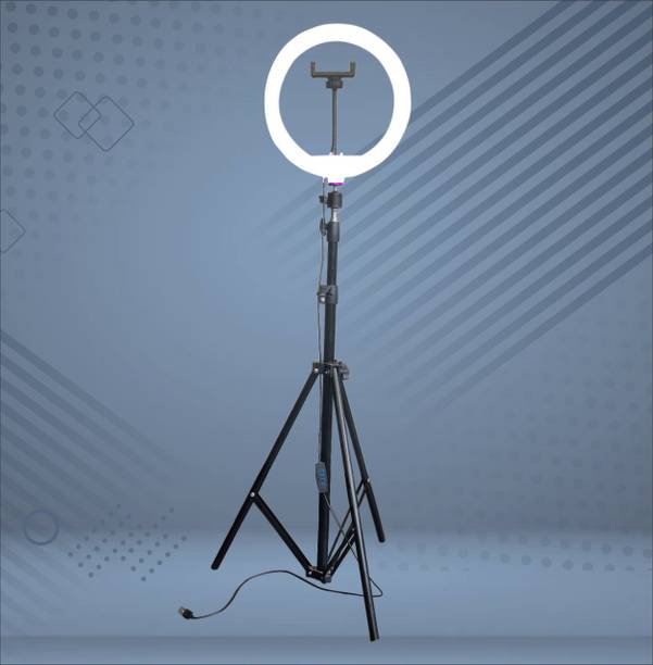 SHINEON 10 “ Big Selfie LED Ring Light & 7ft Tripod Stand live video Stream Phone Holder Flash