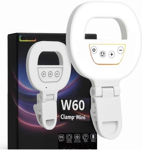 ELVIBE RGB W60 Mini Selfie Ring Light with Clip Flash
