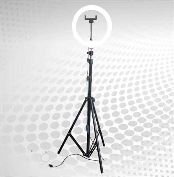 Delight 10 “ Selfie LED Ring Light 7ft Tripod Stand live video Stream Phone Holder Flash
