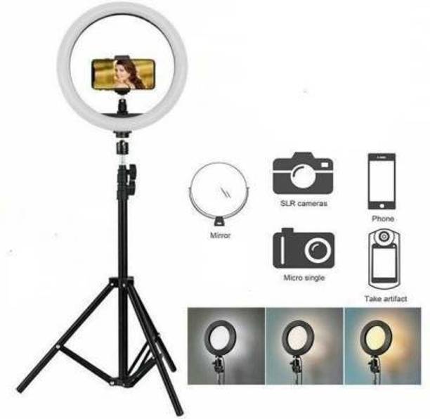ZOPHORUS 10 inch Big LED Selfie Ring Light with Extendable Tripod Stand 7 Feet Flash