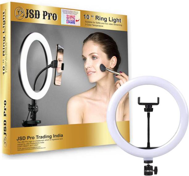 JSD PRO - Smartphone Compatible - 3 Colors Lighting Mode - 10 Inches LED Ring Light/ Flash