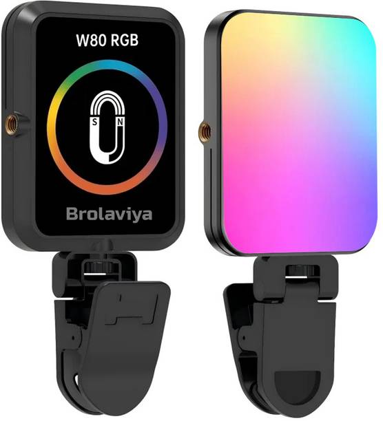 BROLAVIYA W80 Magnetic Fill Light Rechargeable 3 Modes/RGB Adjustable Color Temperature Flash