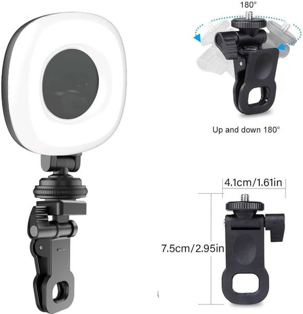 POZUB LED Selfie Light with Clip Mobile Photography,Makeup Video Light 96 LED Beads Flash
