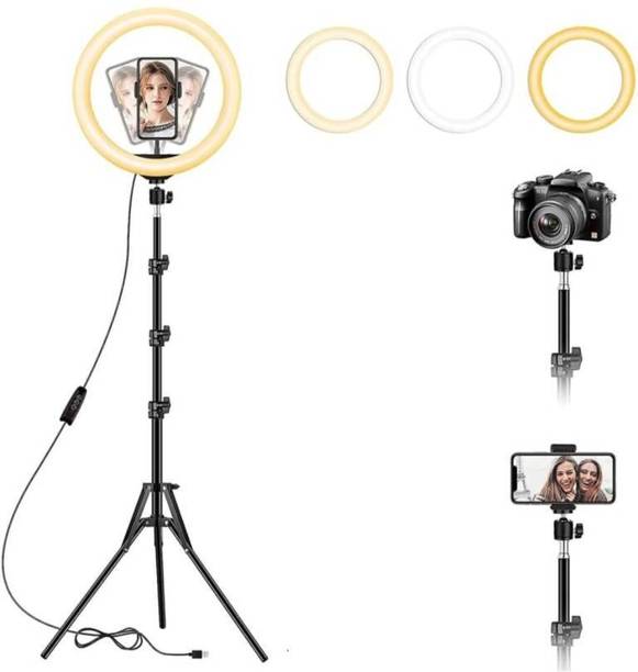 SUNWARE Ring Light 10" With 7 Ft Tripod For Live Stream, You Tube Vlogging Flash