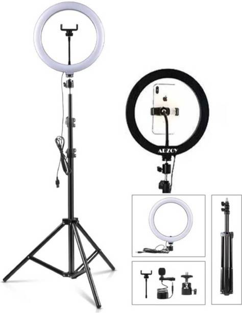 SUNWARE 10“ Ring light with 3 color modes with 7 ft tripod making you tube video Ring Flash