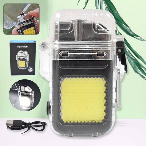 Homelix99 USB Rechargeable Electric Lighter with 3 Modes COB Flashlight Flash