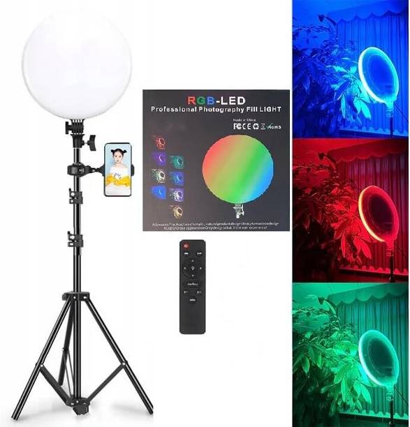 Hold up 13 INCH RGB Led Round Panel Light Video Light Led Ring Light 7 FEET Tripod Stand Halogen Flash