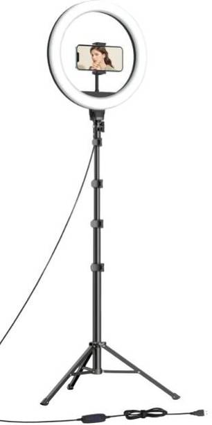 Kratos 10 Inch Ring Light with Stand, 7 Feet Tripod with Ring Light, 3 Lighting Modes Ring Flash