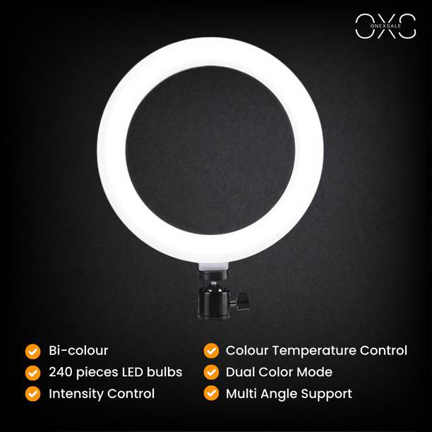 OneXsale Ring Light Photography Selfie LED 10 Inch with 7 feet Tripod Stand Ring Flash