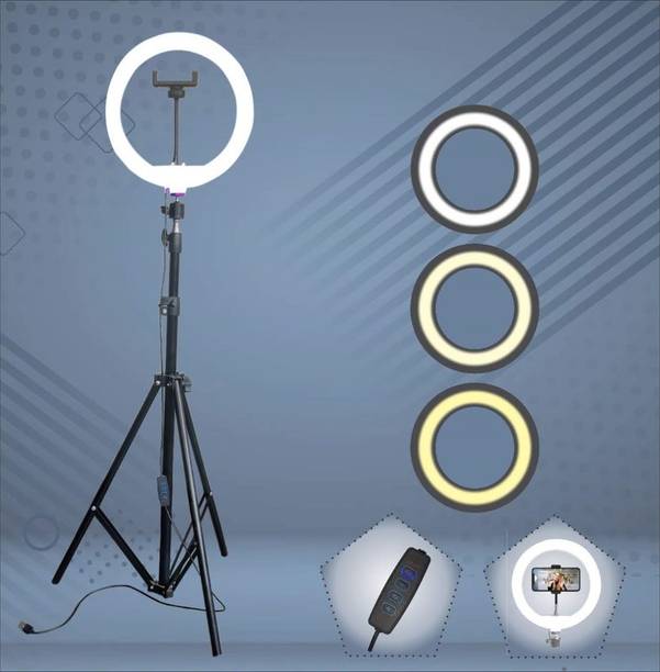 SHINEON 10“ Ring light holder with7 ft tripod stand for reels, video and photo shoot Flash