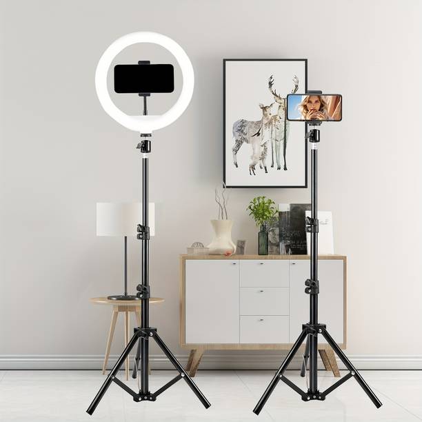 LUMIFAME 10-inch Ring Light with with 7 Feet Long Foldable and Lightweight Tripod Stand Ring Flash