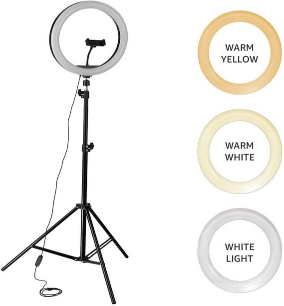 Casewilla 10 inch 7ft LED Selfie Ring Light with Tripod Stand | 3 mode Ring Flash