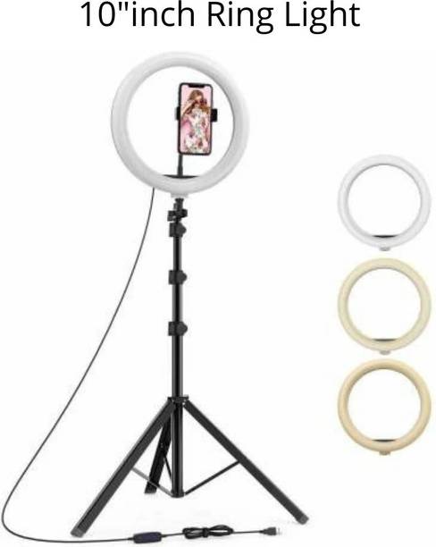 JAMMY ZONES Portable 10" Ring LED Light With 3 Brightness Mode Flash STAND TRIPOD 7ft J3 Ring Flash