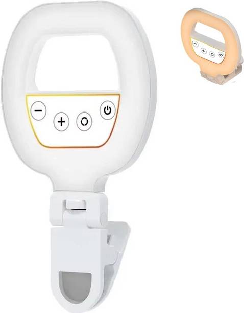 BUFONA Portable LED Fill Light for Phone 3 Light Mode Selfie Ring Light Stand with Clip Ring Flash