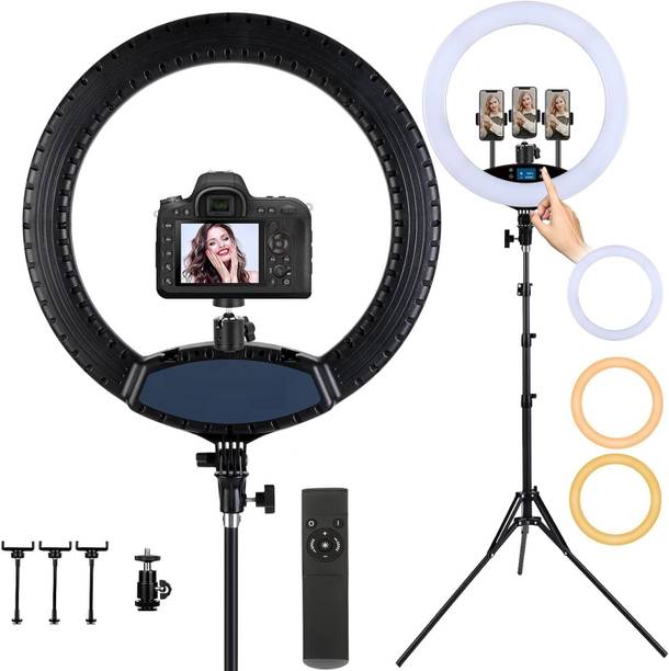 SUICUNE LED Ring Light for Phone, Remote Lights Control, 3000-6500K, Tripod Light Ring Flash
