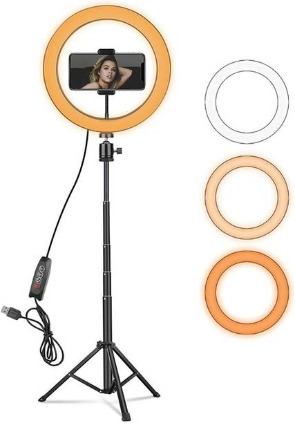 Speeqo Ring Light 10" with Adjustable Tripod Stand & Phone Holder for Youtube Video Ring Flash