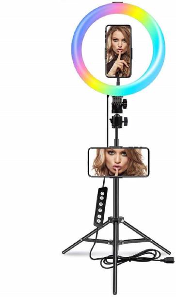 Equipagecart 10 " RGB Selfie Ring Light, LED Ringlight 3200-6500K with Tripod Ring Flash