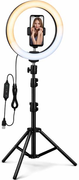 Flipkart SmartBuy 10 Inch Ring Light with Stand for Live Streaming, Video Calls, Content Creator Ring Flash